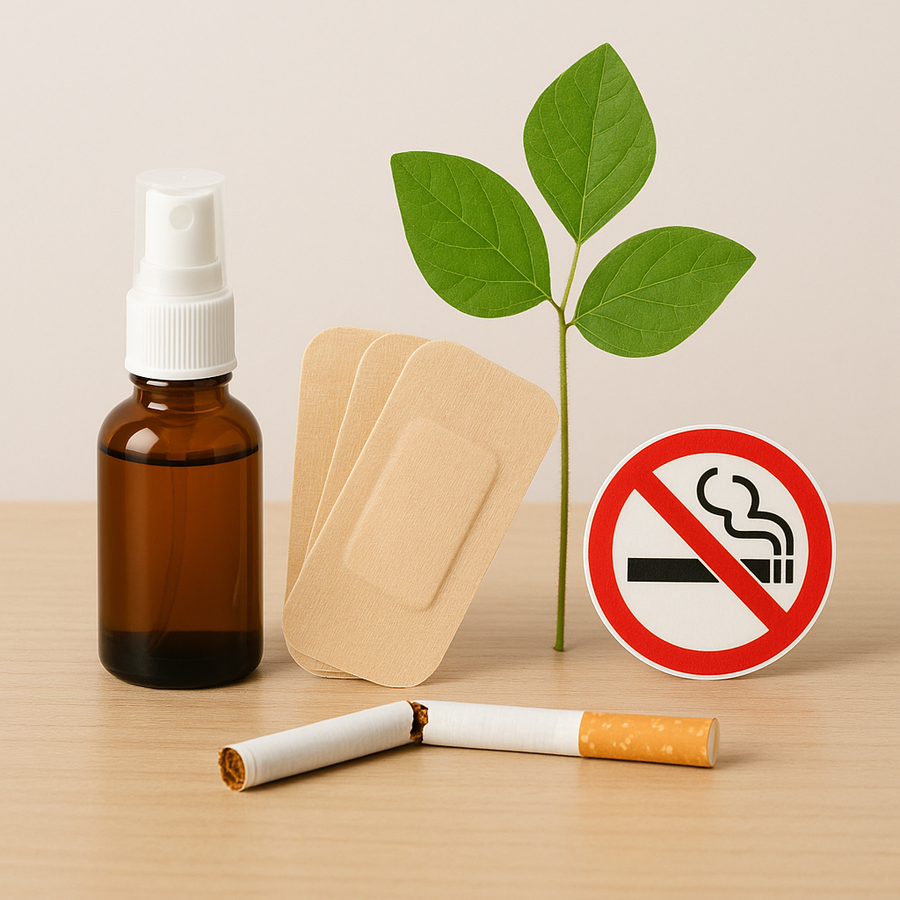 Illustration sur les méthodes naturelles et les habitudes liées à l’arrêt du tabac