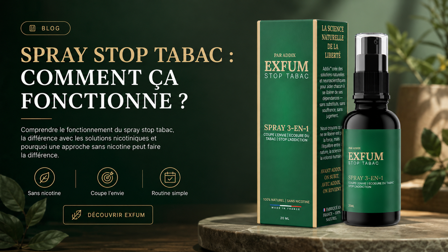 Illustration d’un spray buccal sans nicotine Exfum