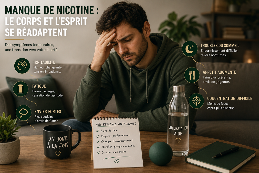 Illustration des symptômes associés au manque de nicotine