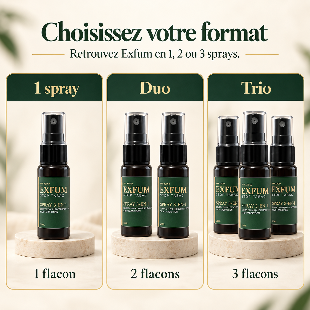 Exfum - choisissez votre format : 1 spray, duo ou trio
