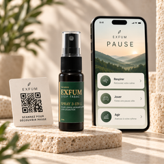 Exfum Pause - spray Exfum, QR code et interface mobile